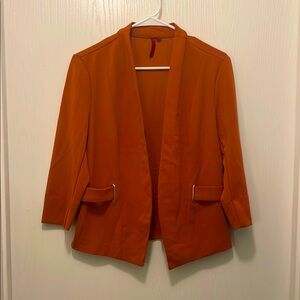 Scarlett Orange Blazer Relaxed Fit 3/4 Sleeves